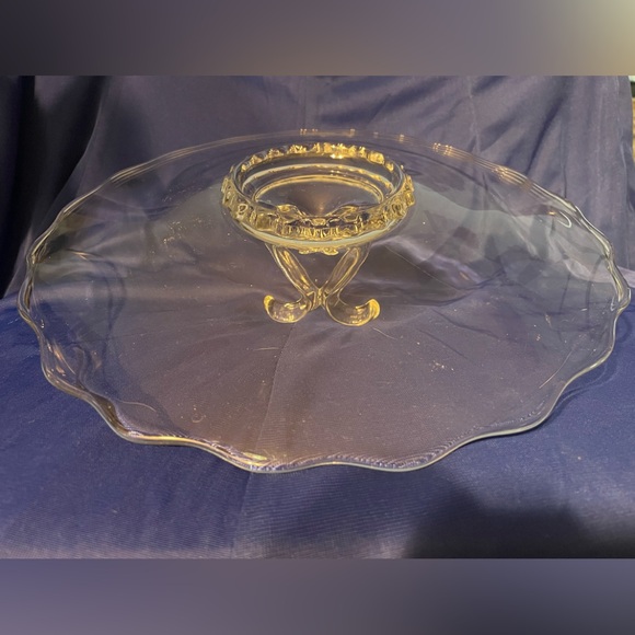 Vintage Viking Glass “Princess” Tidbit Center Handle Serving Tray Platter - Picture 3 of 3